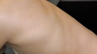 A cute girl chokes and fucks in front of the camera