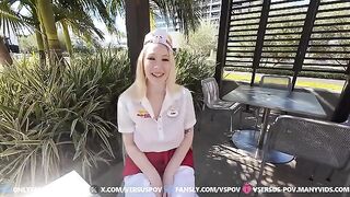 A girl has huge boobs and she knows how to use them best