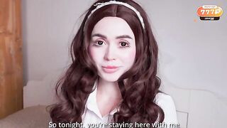 The sweet girl was fucked by a man in a ritual, covered in cum