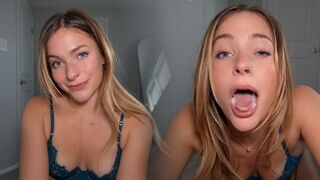 The girl has a great talent for deep throat and is willing to show it