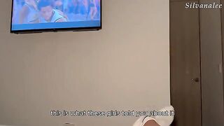 A hot woman has passionate sex with her young man on the sofa