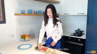 Babe Katty West gets fucked hard in the kitchen by a neighbor
