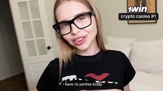 Luxury girl caught us having rough sex in glasses, damn!