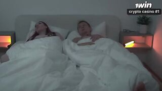 A guy came to his stepmom’s bed, moaning as he exhaled