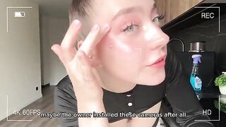 A hot Russian girl cleans the house and trains her pussy muscles