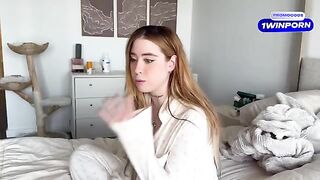A girl came close to climax with a guy in her panties