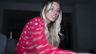 A guy masturbates his dick and his stepsister collects the sperm in her mouth
