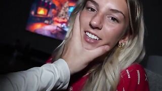 A guy masturbates his dick and his stepsister collects the sperm in her mouth