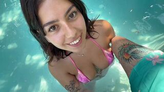Can I give you a blowjob right here? Do you mind? (Busty Latina in POV action)