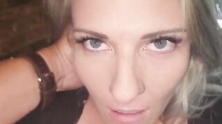 A blonde woman bounces on a man’s dick as if racing in a contest of lust