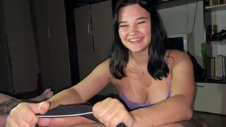 She sucked the dick just for the sake of the bet at the party