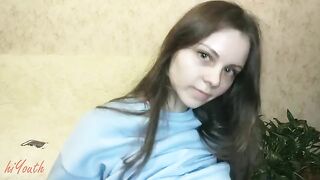 A cute Russian schoolgirl tries solo sex for the first time in her life
