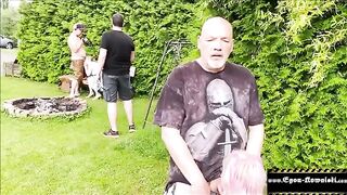 Cock sucker blows guy in the woods - German Amateur
