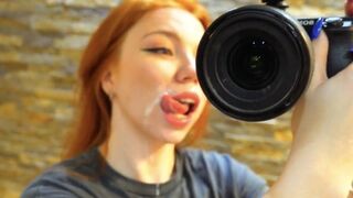 The cute Russian girl got her pussy dirty and cum-covered
