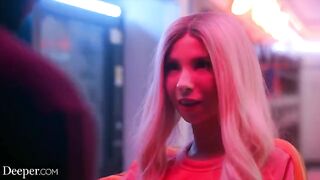 A pretty little girl named Kenzie has sex in public places, breaking the rules