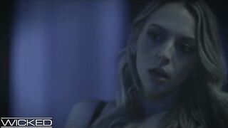 Two girls and a guy in a dark room, wild threesome action with Jane Wilde and Lily Larimar