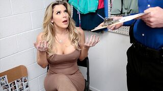 Gorgeous MILF Kayla Paige gets strip searched after being caught for stealing